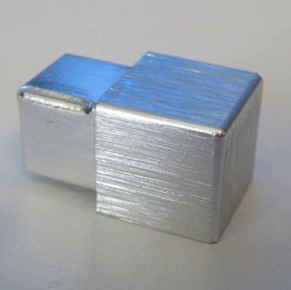 Picture of Pair Brushed Silver Unique 12.5mm Corners